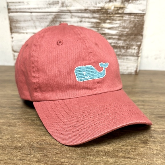 Vineyard Vines Accessories - Vineyard Vines great shape pink coral aqua blue whale logo unisex hat cap